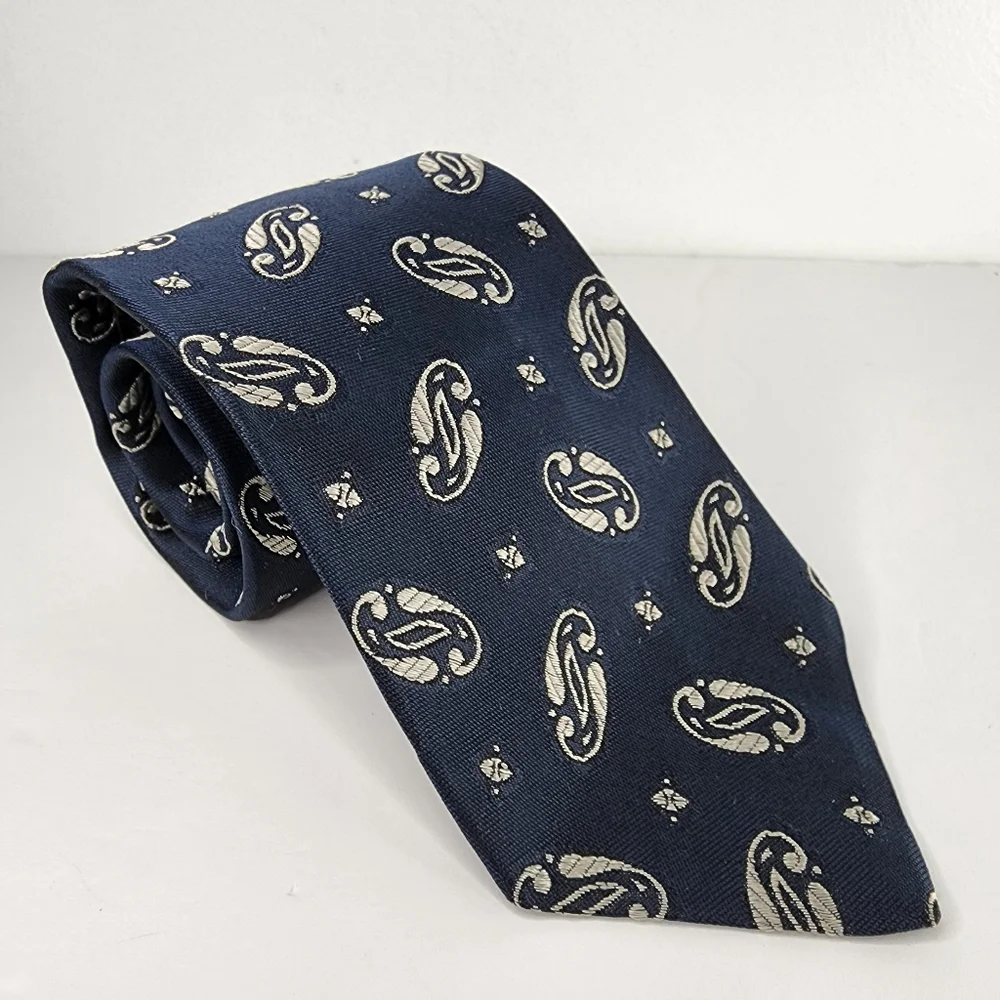 CHRISTIAN DIOR Blue Silk Tie.